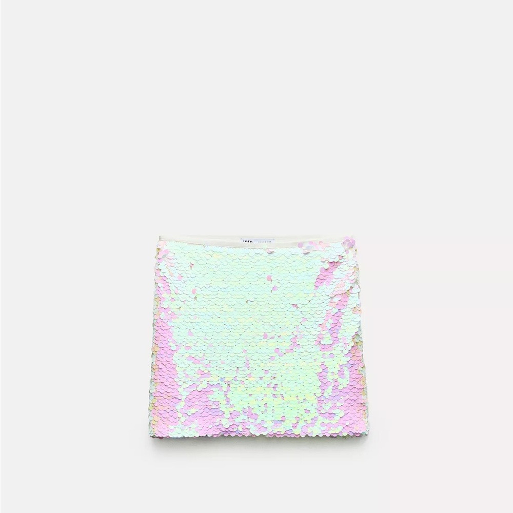 Zara Iridescent Mini Skirt with Sequins